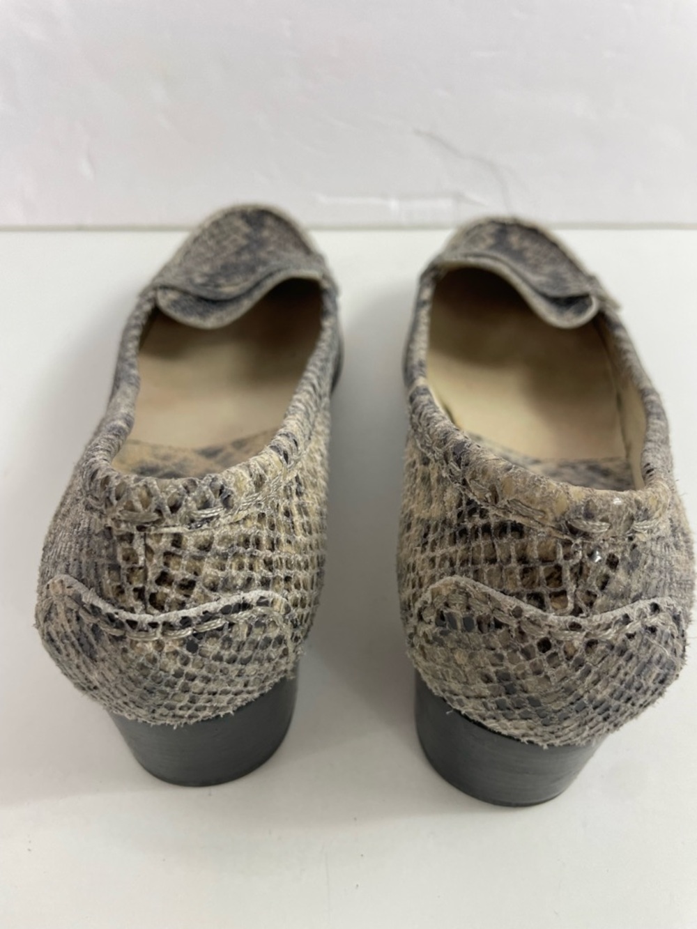 MICHAEL‎ Michael Kors Snake-Print Low Block Heel Loafers in Gray and Black - Picture 10 of 14